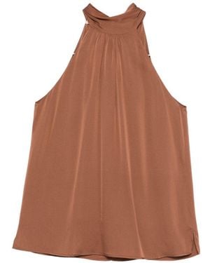 Silk95five Villette Silk Top - Brown