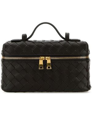 Bottega Veneta Bang Bang Leather Vanity Case - Black