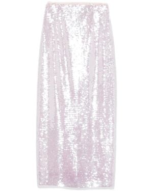 forte_forte Sequined Long Skirt - White