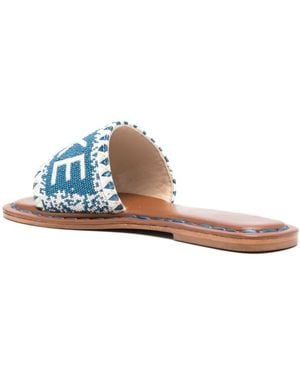 De Siena Lake Como Beads Flat Sandals - Blue
