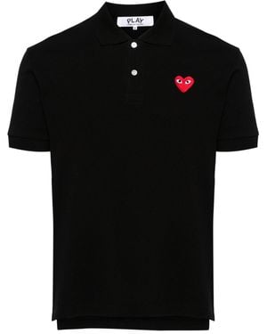 Comme des Garçons Heart Cotton Plo Shirt - Black