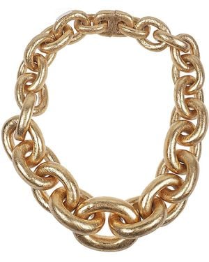 Monies Catena Wood And Goldfoil Necklace - Metallic