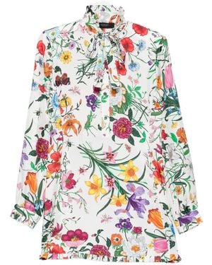 Gucci Printed Silk Mini Dress - White