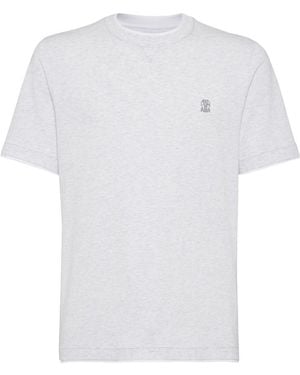 Brunello Cucinelli Logo Cotton T-Shirt - White