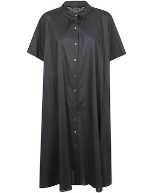 MIZUIRO Cotton Chemisier Dress - Black