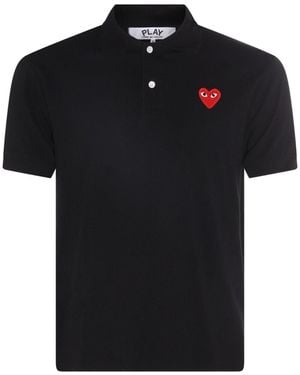 COMME DES GARÇONS PLAY Cotton Polo Shirt - Black