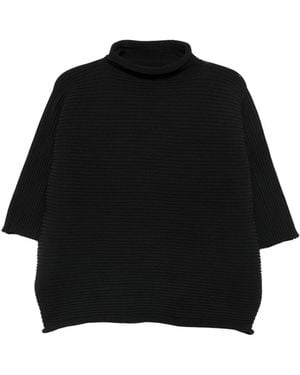 Pleats Please Issey Miyake Pleated High-Neck Top - Black