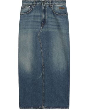MSGM Classic Five-Pocket Mini Skirt With Concealed Fly - Blue