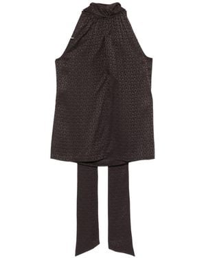 Gucci Silk Top With Lavallière Neck - Black