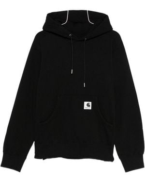 SACAI X CARHARTT WIP Logo Cotton Hoodie - Black