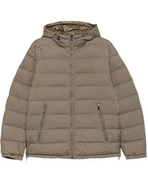 Emporio Armani Hooded Short Down Jacket - Brown