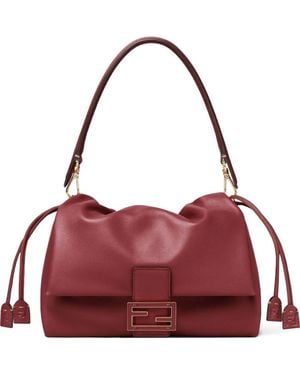 Fendi Mamma Baguette Medium Leather Shoulder Bag - Red