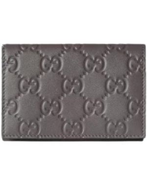 Gucci Gg Emblem Card Holder - Grey