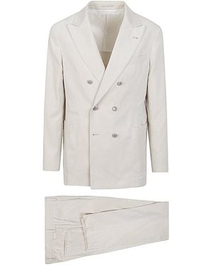 Brunello Cucinelli Cotton Double-Breasted Suit - White
