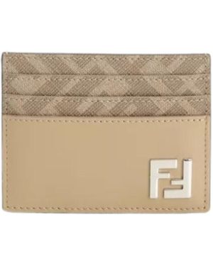 Fendi Squared Ff Card Holder - Natural