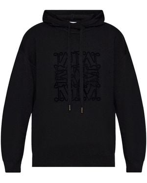 Max Mara Logo Wool Hoodie - Blue