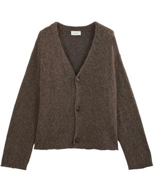Diana Studio Alpaca Blend Cardigan With Raw Cut Edges - Brown