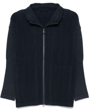 Homme Plissé Issey Miyake Homme Plisse' Issey Miyake Pleated Zipped Shirt - Blue