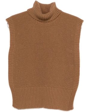 DAVANTINO Wool Turtle-Neck Sweater - Brown