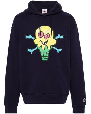 ICECREAM Felpa Con Cappuccio E Stampa Cones & Bones - Blu