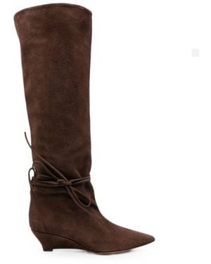 Odissi Greta Leather Boots - Brown