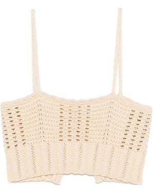 forte_forte Knitted Bralette Top - Natural