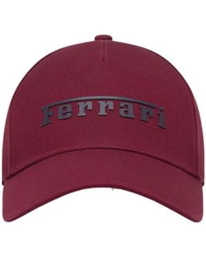Ferrari Cotton Twill Baseball Cap With Rubberised Logo - Purple