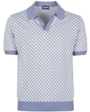 Drumohr Knitted Polo Shirt - Blue
