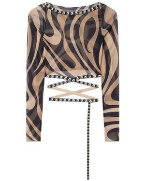 PUCCI Printed Tulle Top - White