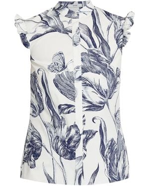 Erdem Floral Print Top - Blue