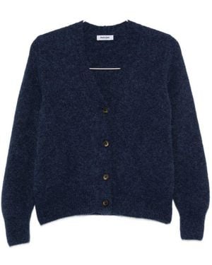 Base London Wool V-Necked Cardigan - Blue