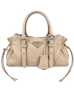 Prada Karin Small Leather Handbag - Natural