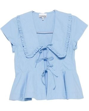 Ganni Organic Cotton Top - Blue