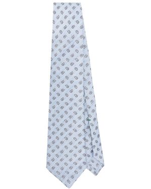 Luigi Borrelli Napoli Cravatta Misto Seta- Uomo - Blu