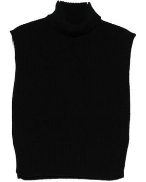 DAVANTINO Wool Turtle-Neck Sweater - Black