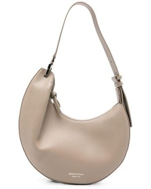 Emporio Armani Medium Leather Hobo Bag - White
