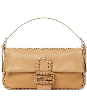 Fendi Baguette Leather Shoulder Bag - Natural