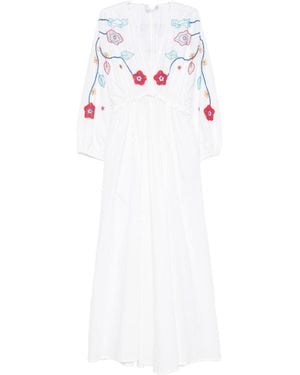 forte_forte Embroidered Cotton Dress - White