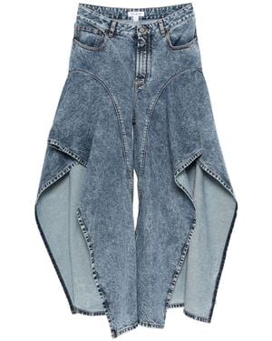 Alaïa Ruffle Denim Jeans - Blue