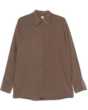 TOTEME Crepe Silk Shirt - Brown