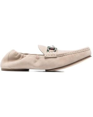 Gucci Horsebit 1953 Leather Loafers - White