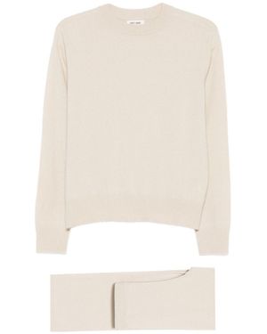Soft Goat Trousers And Jumper Cashmere Set - White