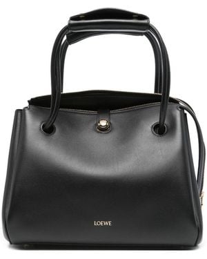 Loewe Madrid Medium Leather Handbag - Black
