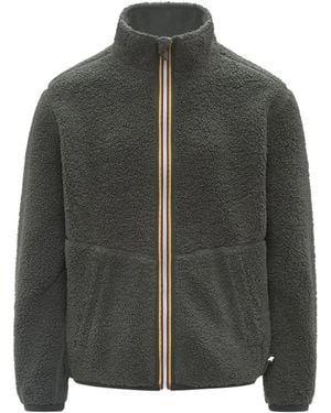 K-Way Pascal Sherpa Polar Double Fleece Blouson Jacket By - Grey