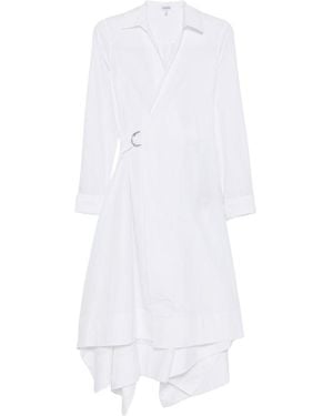 Loewe Cotton Draped Dress - White
