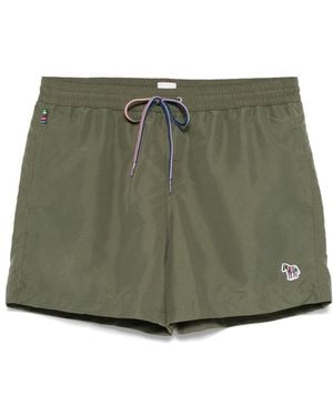 Paul Smith Logo-Embroidered Swim Shorts - Green