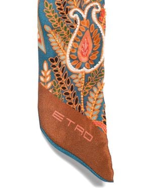 Etro Paisley Print Silk Foulard - White