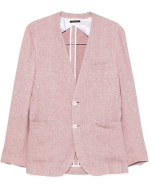 Brioni Linen And Silk Blend Jardigan - Pink