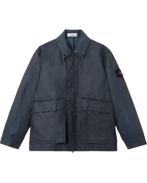Stone Island Cotton Canvas Jacket - Blue