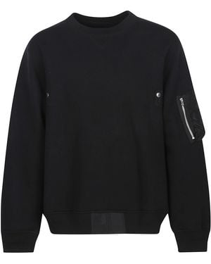 Sacai Cotton Crew Neck Jumper - Blue